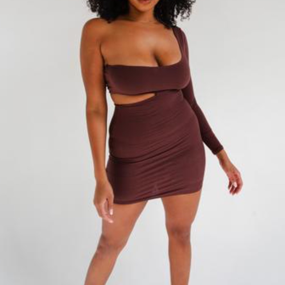 Brown Cutout Dress